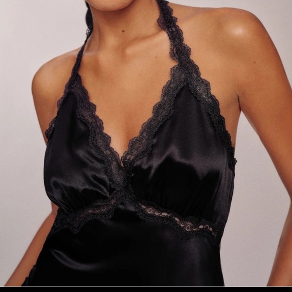 Reformation Nora Silk Dress Black - Picture 4 of 10